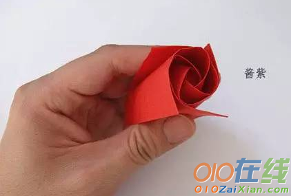 纸折玫瑰花教程图解法