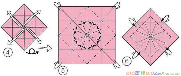 八瓣花的折纸图解