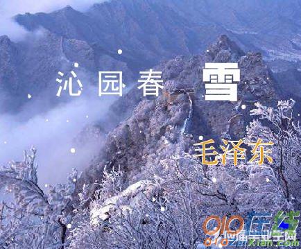 《沁园春·雪》写作背景及赏析