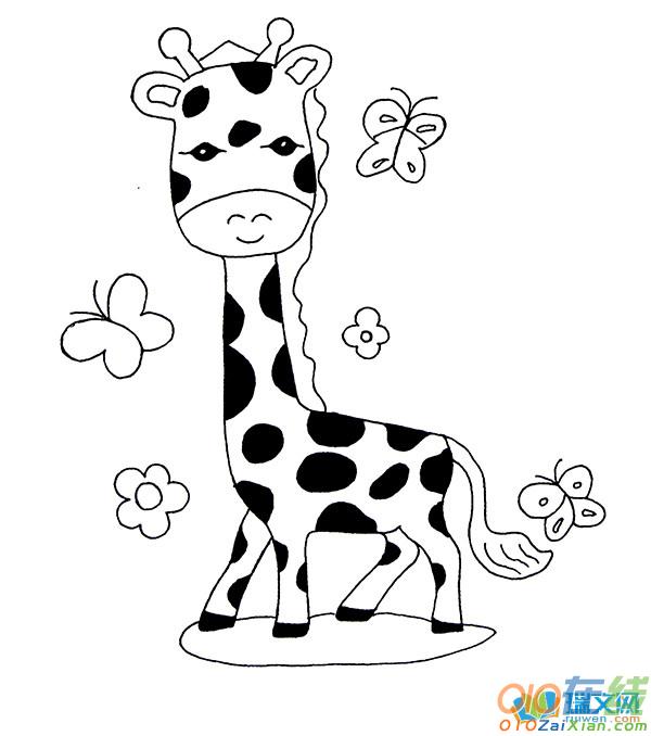 动物长颈鹿图片简笔画
