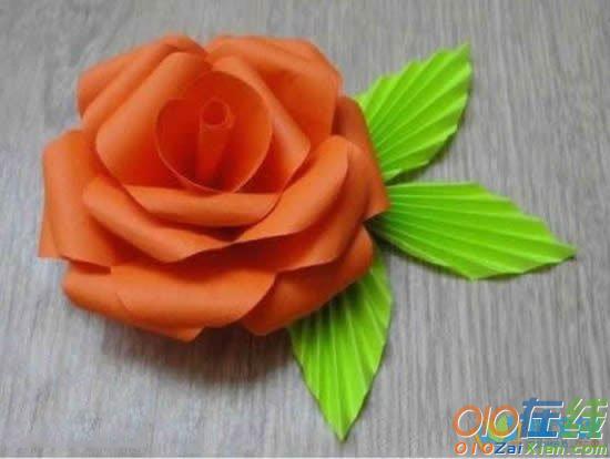简易玫瑰花的手工折纸教程