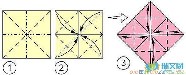 八瓣花的折纸图教程