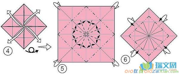 八瓣花的折纸图教程