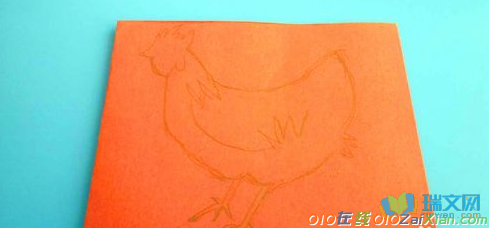 简单公鸡窗花剪纸画法