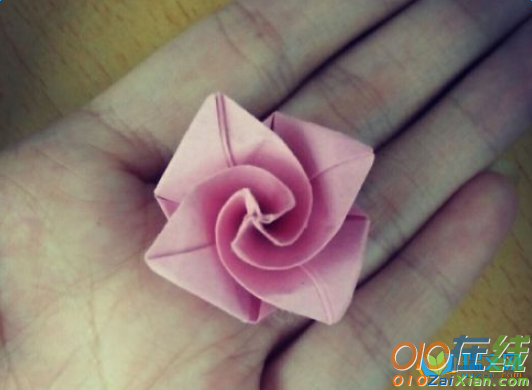 纸玫瑰戒指的折法图解
