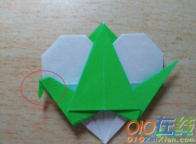 双头心形千纸鹤的折法图解
