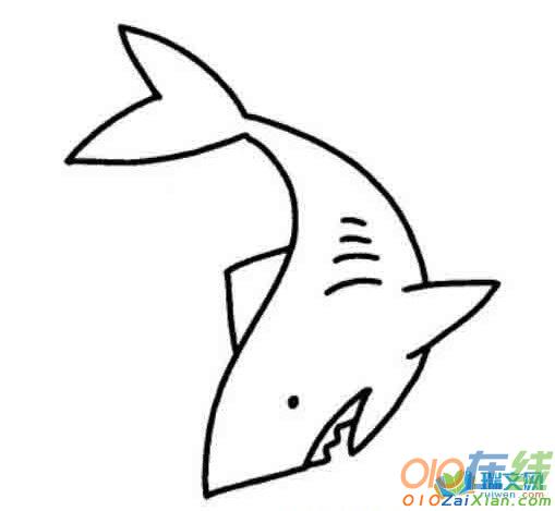 鲨鱼图片卡通简笔画