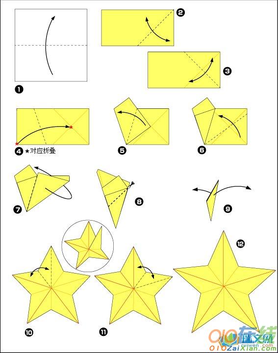 儿童五角星剪纸步骤图解