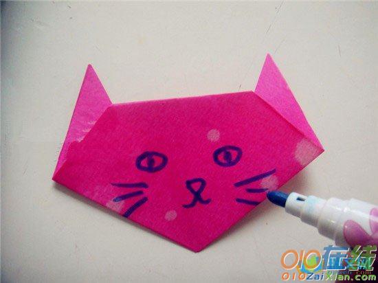 儿童折纸小猫的折法教程