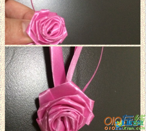 塑料彩带玫瑰花的折法