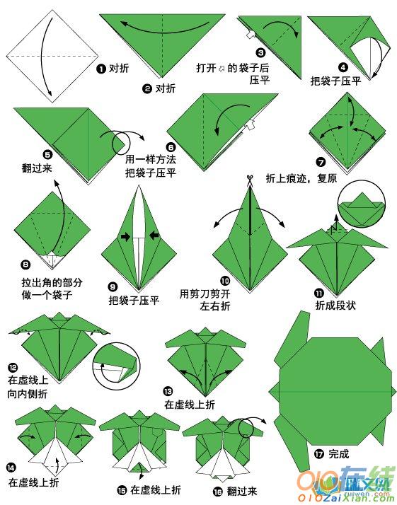 小乌龟折纸图解教程
