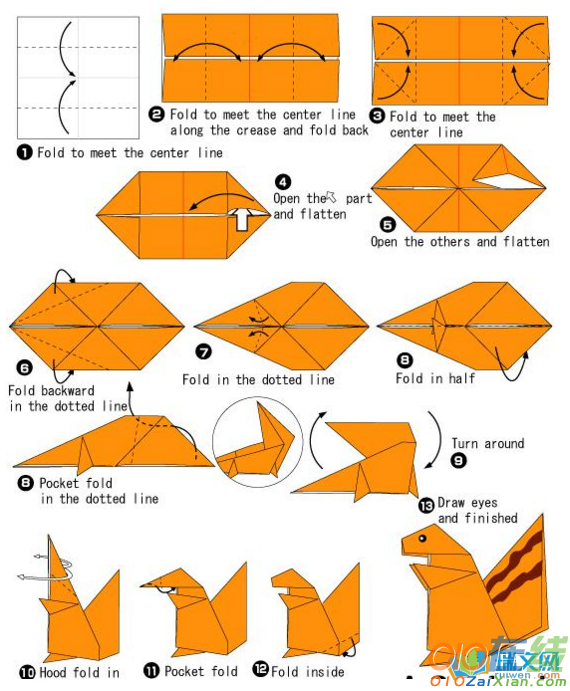 松鼠折纸教程
