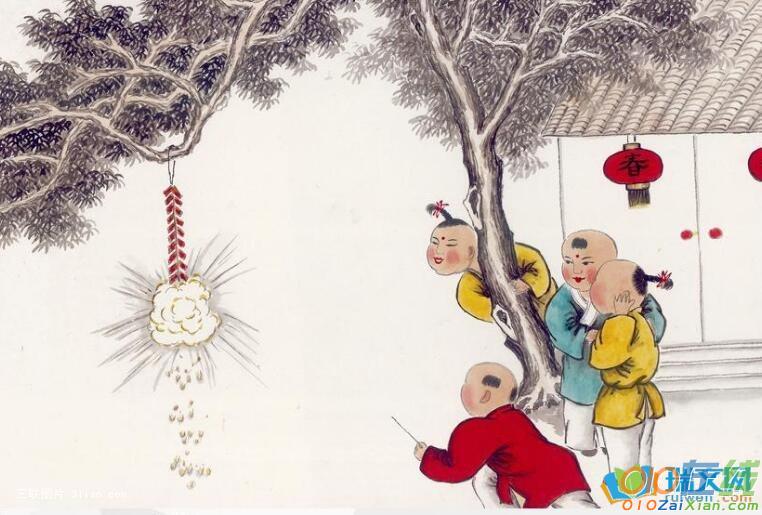春节放鞭炮儿童图片