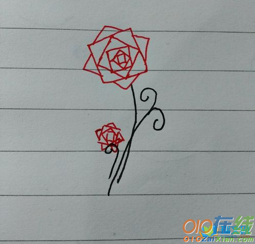 一朵玫瑰花图片简笔画