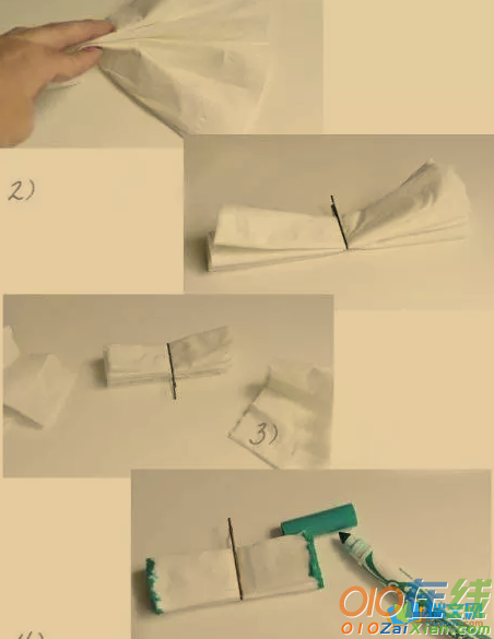 酒店餐巾纸折花步骤图