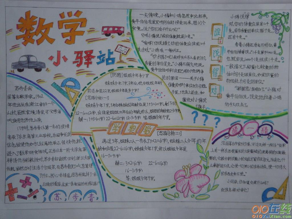 6年级数学手抄报内容资料