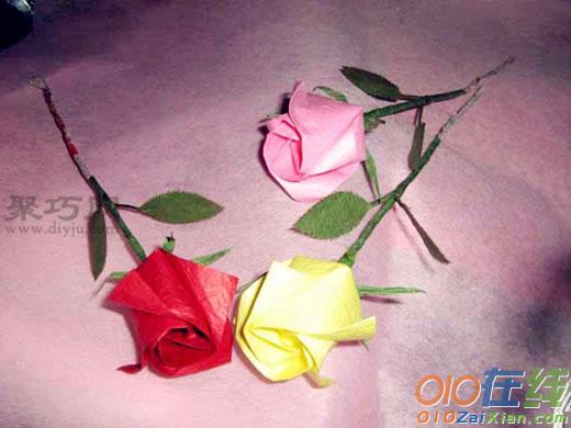 玫瑰花的折纸步骤图解