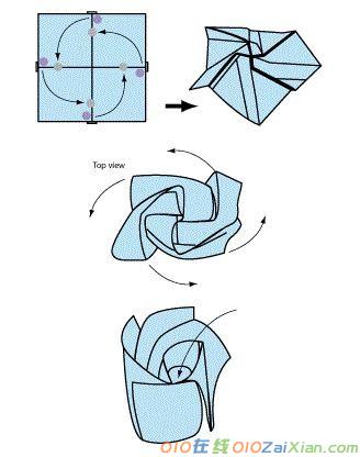 折纸玫瑰花的做法图解