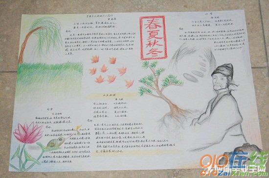 春夏秋冬的古诗配画