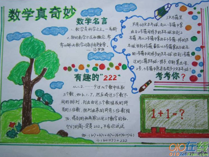 数学节手抄报资料大全