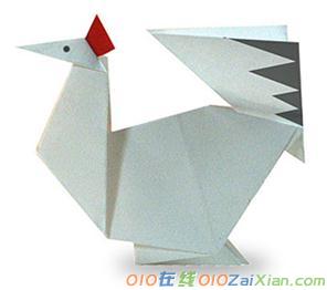 大公鸡的手工折纸教程