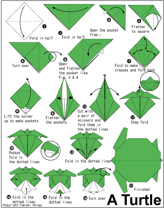 乌龟的手工折纸教程