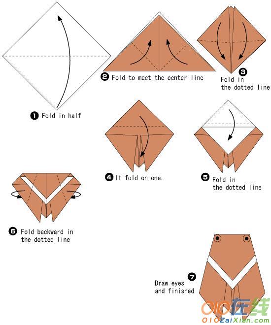 知了的折纸教程