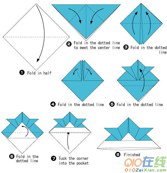 武士帽子的折纸教程