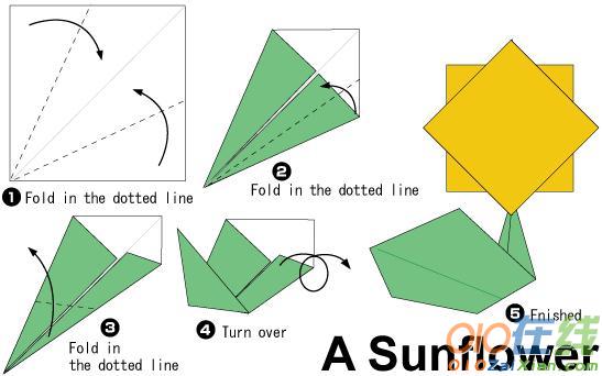 太阳花的折纸教程
