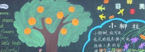 黑板报关于柳树