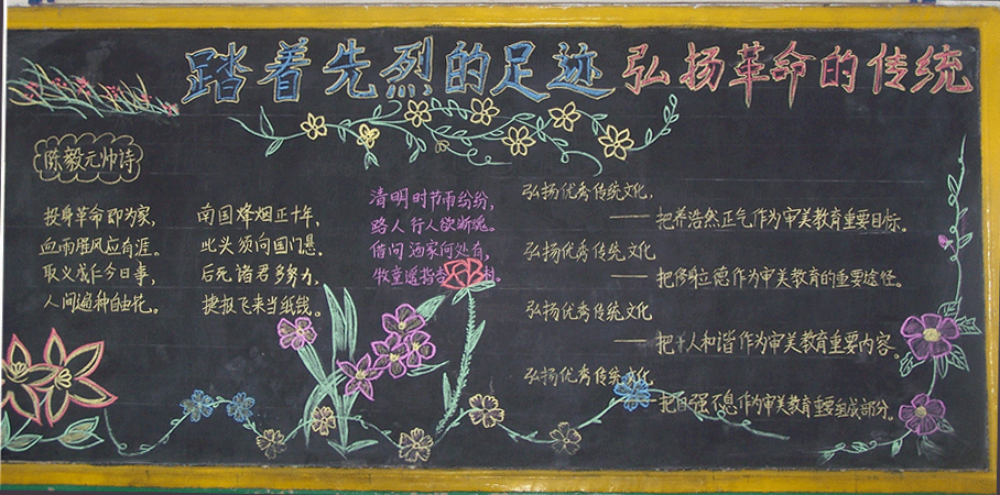 清明节节日谚语的黑板报