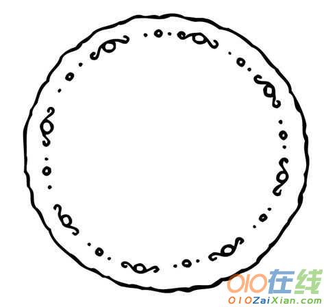 黑白黑板报花边边框简笔画