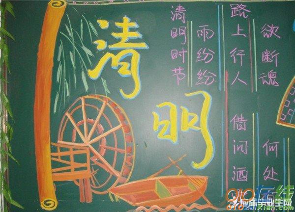 江苏清明节习俗为内容的黑板报