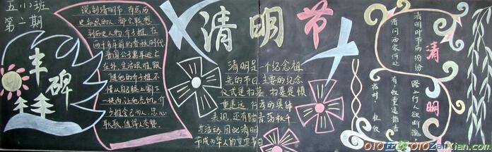 山东省清明节习俗的黑板报