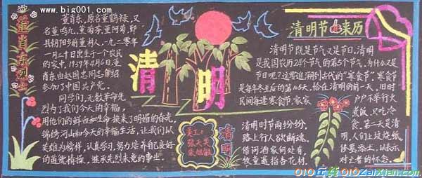 山东省清明节习俗的黑板报