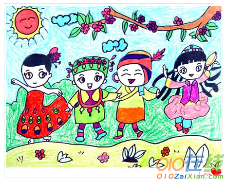 关于国庆节的儿童画图片