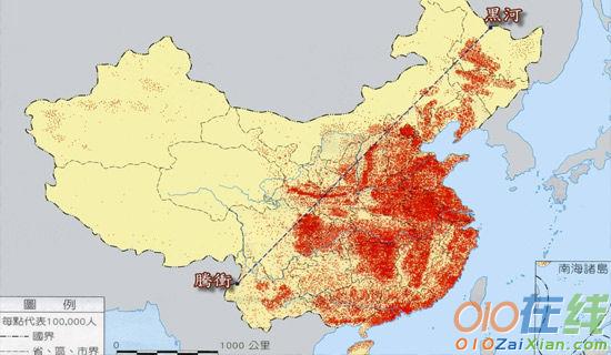 中国的人口分布的相关知识及试题