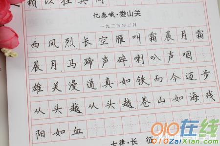 有關愛國詩詞的硬筆書法